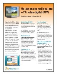 Ua lata ona oo mai le sui atu o TV i le faa-digital (DTV). - DTV Answers