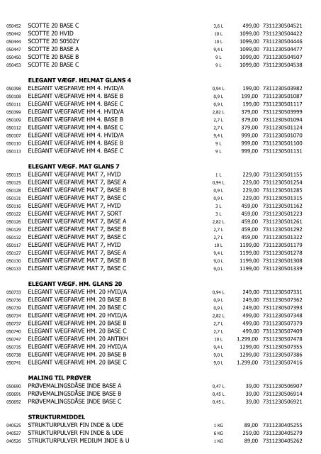 PRISLISTE JUNI 2011 - Beckers