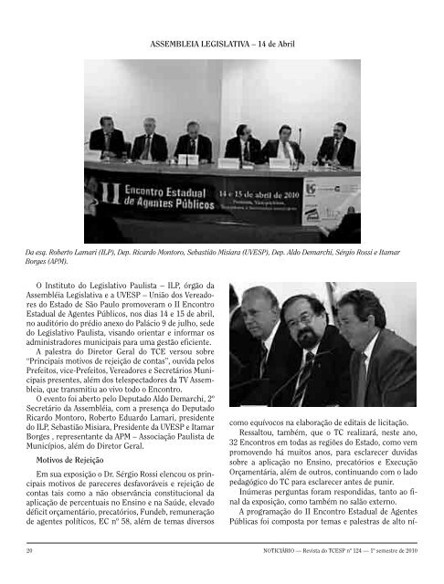 EdiÃ§Ã£o 124 - 1Âº Semestre de 2010 - Tribunal de Contas do Estado ...