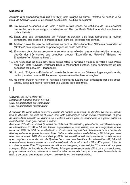 RelatÃ³rio Oficial Vestibular UFSC/2008 [PDF]