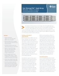 Sun StorageTek 2540 Array Datasheet - SanSpot