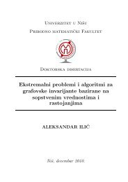 Ekstremalni problemi i algoritmi za grafovske invarijante bazirane na ...