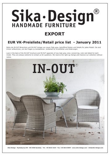 EXPORT EUR VK-Preisliste/Retail price list - Strandkorb & Co.