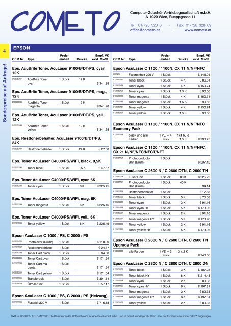 PDF-Katalog Epson - Cometo