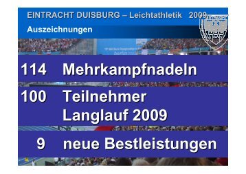 Ehrungen 2009 - Eintracht Duisburg | Leichtathletik Abteilung
