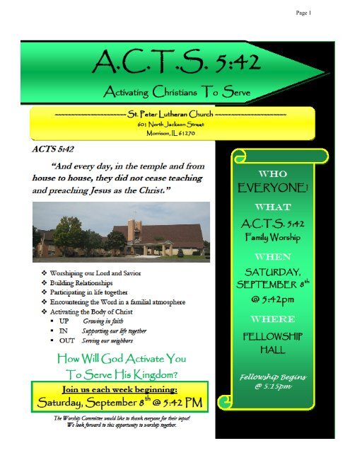 Official Acts June 2012 - St. Peter Lutheran Church Morrison, IL
