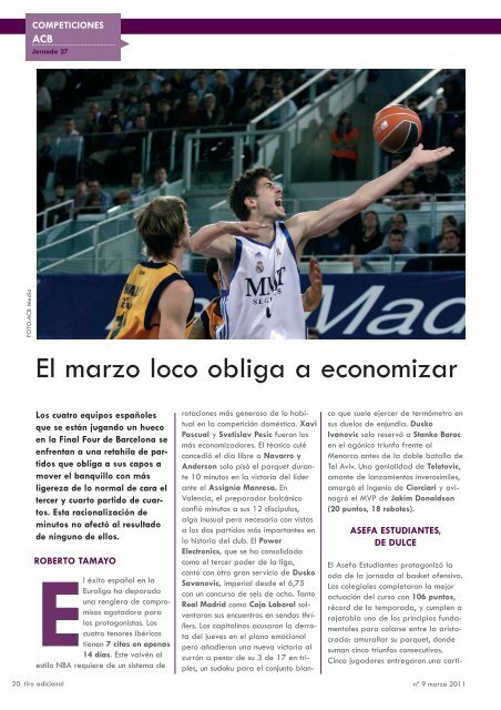 TIRO ADICIONAL 9 / Un baloncesto de '10' - FederaciÃ³n EspaÃ±ola ...