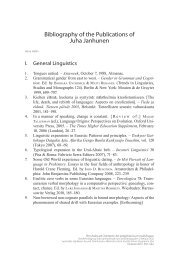 Bibliography of the Publications of Juha Janhunen - Suomalais ...