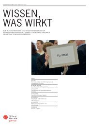 WISSEN, WAS WIRKT - Stiftung Mercator Schweiz