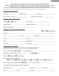 Paper Application - New Mexico Military Institute