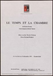 LE TEMPS ET LA CHAMBRE - Festival d'automne Ã  Paris