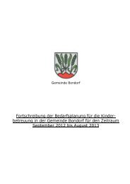 Fortschreibung der Bedarfsplanung 2012-2013 - - Bondorf