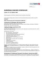 EUROPEAN COACHES SYMPOSIUM - Swiss Tennis