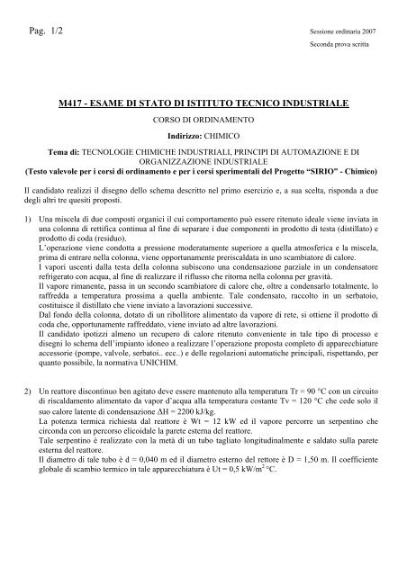 Pag. 1/2 M417 - ESAME DI STATO DI ISTITUTO ... - La Repubblica