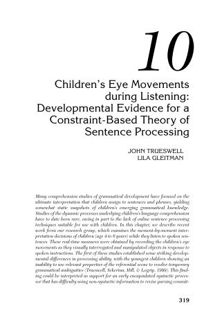 Children's Eye Movements during Listening - Institute for Research ...