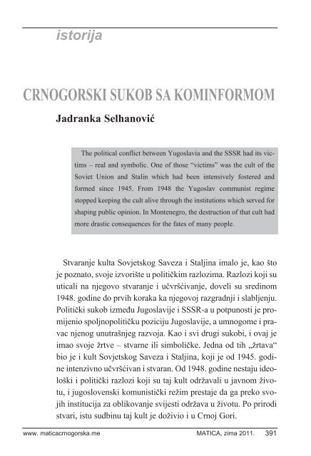 19 jadranka selhanovic.pdf - Matica crnogorska