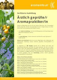 Zertifizierte Ausbildung Ärztlich geprüfte/r Aromapraktiker/in