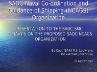 Presentation on the Proposed SADC Naval Control of Shipping