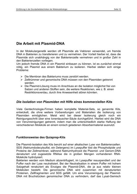 Arbeitstechniken mit Bakterien