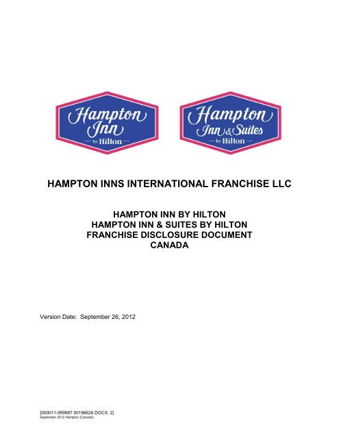 2012 Hampton Canada Fdd Annual Renewal Hilton Worldwide