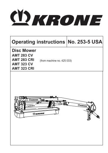 Operating instructions No. 253-5 USA