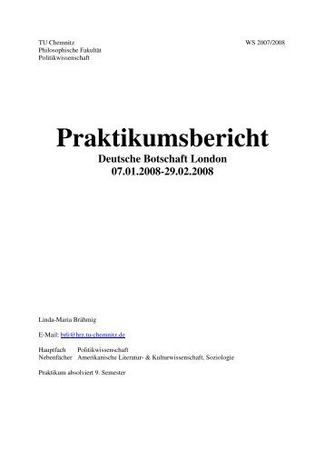 Praktikumsbericht - Linda-Maria Brähmig
