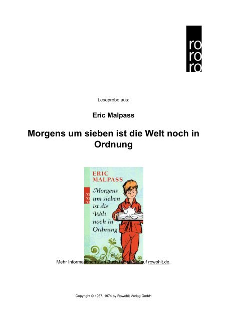 Morgens Um 7 Uhr Ist Die Welt Noch In Ordnung Morgens um sieben ist die Welt noch in Ordnung - Rowohlt