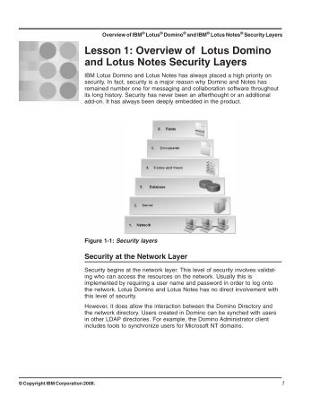 Overview of Lotus Domino and Lotus Notes Security ... - Lotus software