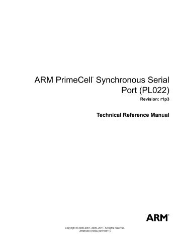 ARM PrimeCell Synchronous Serial Port (PL022) Technical ...