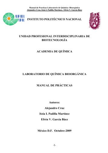 manual de practicas de quÃ­mica bioorgÃ¡nica - biblioteca upibi ...