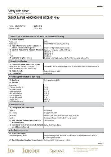 Safety data sheet - Lex doo