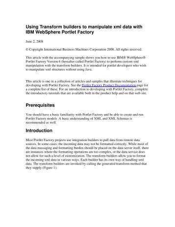 Using Transform builders to manipulate xml data with IBM ...