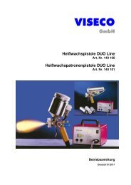 HeiÃwachspistole DUO Line - VISECO GmbH