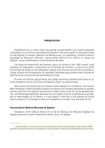 Archivo Municipal de Elgoibar (1346-1520). IN: Archivo Municipal ...