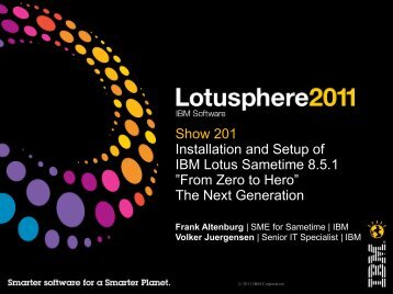 Show 201 Installation and Setup of IBM Lotus Sametime 8.5.1 âFrom ...