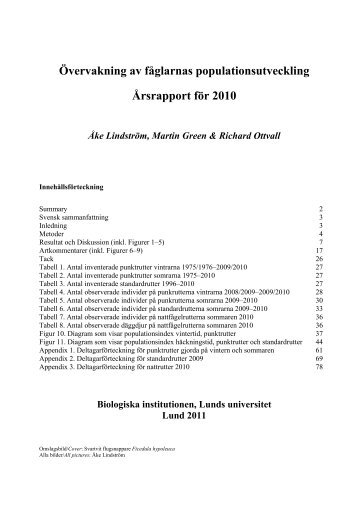 Ãvervakning av fÃ¥glarnas populationsutveckling ... - Forskning
