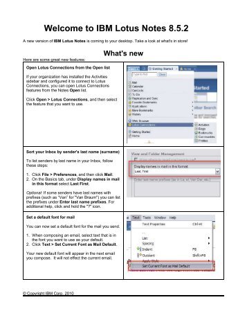 Welcome to IBM Lotus Notes 8.5.2