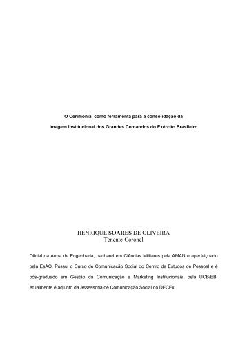 O Cerimonial como ferramenta para - Portal de Ensino do ExÃ©rcito