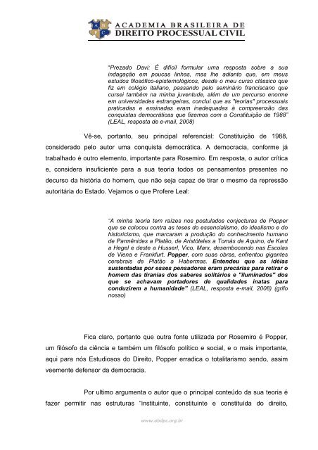 TEORIA GERAL DO PROCESSO - Academia Brasileira de Direito ...