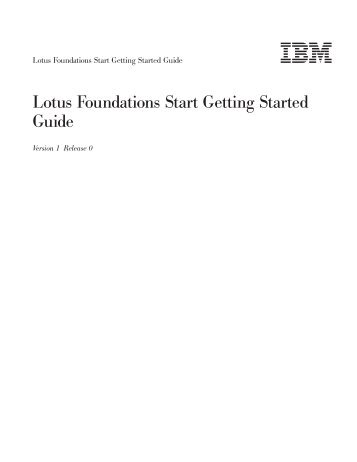 Lotus Foundations Start Getting Started Guide
