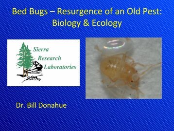 Bed Bugs â Resurgence of an Old Pest: Biology & Ecology