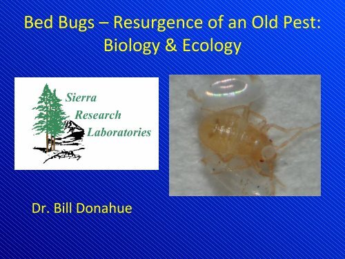 Bed Bugs â Resurgence of an Old Pest: Biology & Ecology