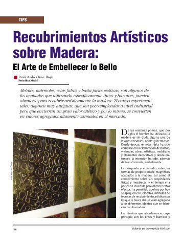 Recubrimientos ArtÃ­sticos sobre Madera: - Revista El Mueble y La ...