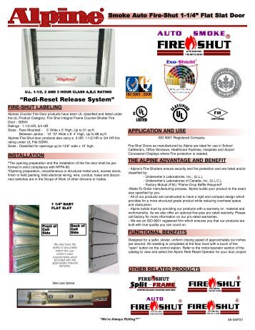 Catalog Cut Sheet - Alpine Overhead Doors