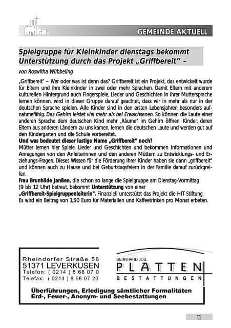 Gemeindebrief Nr. 23 - Rheindorf