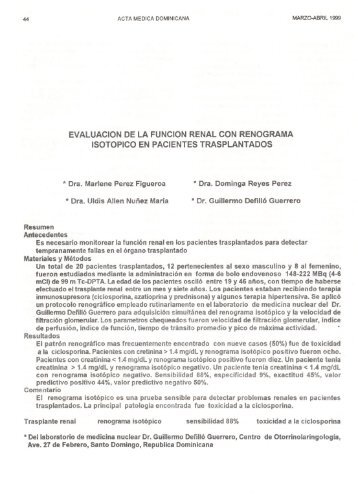 evaluacion de la funcion renal con renograma isotopico en ...