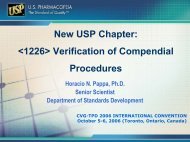 New USP Chapter:  Verification of Compendial ... - CVG