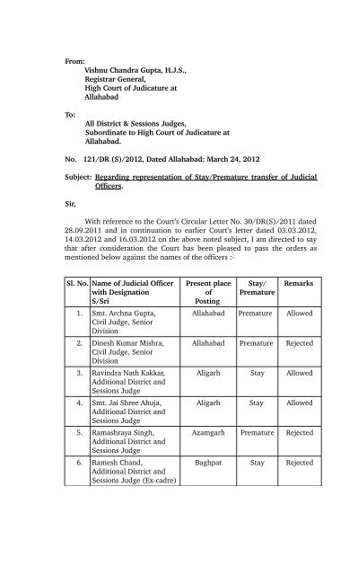 All District & S - High Court of Judicature at Allahabad