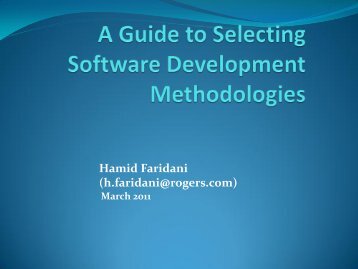 A Guide to Selecting Software Development Methodologies - gt islig