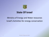 Israel's activity for energy conservation
